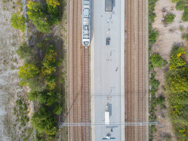 istock Top view of commuter train 1028827796