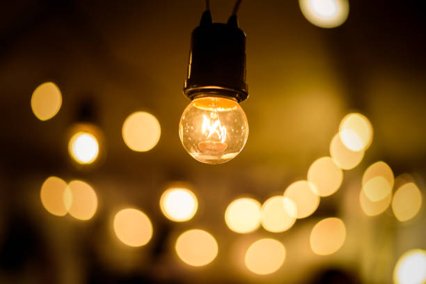 istock Vintage lighting Bulb decor , Incandescent Lamp Retro style 1028833958