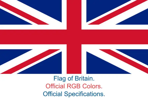 Vector illustration of British Flag in Official RGB Colours