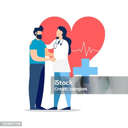 istock Doctor visit with patient for medicine concept 1028847418