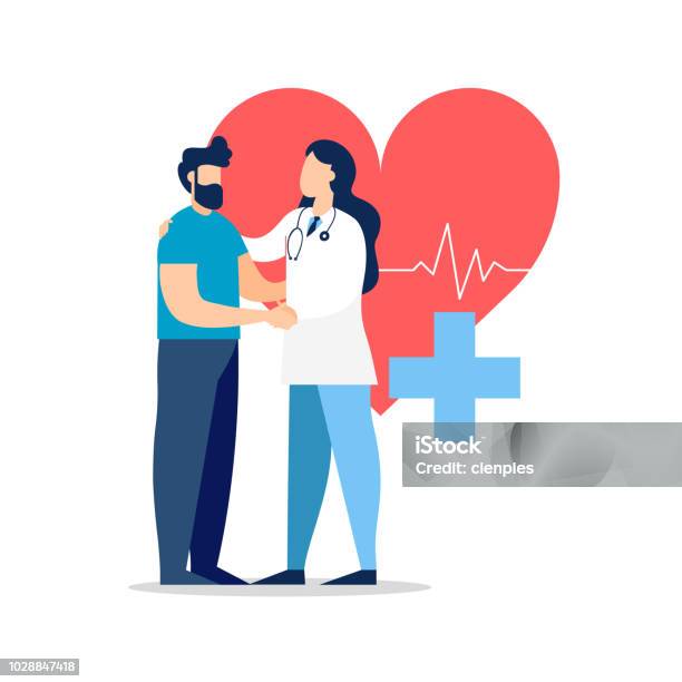 Doctor Visit With Patient For Medicine Concept Stock Illustration - Download Image Now - Doctor, Healthcare And Medicine, Patient