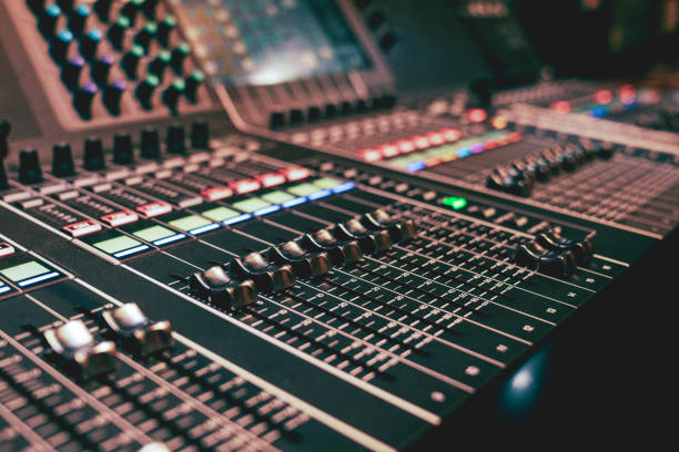 Live Digital Mixing Desk Cutting edge technology sound console for live performances and recording roots music stock pictures, royalty-free photos & images