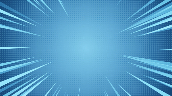 Radial Background of halftones and high-speed abstract lines for Anime 3d illustration