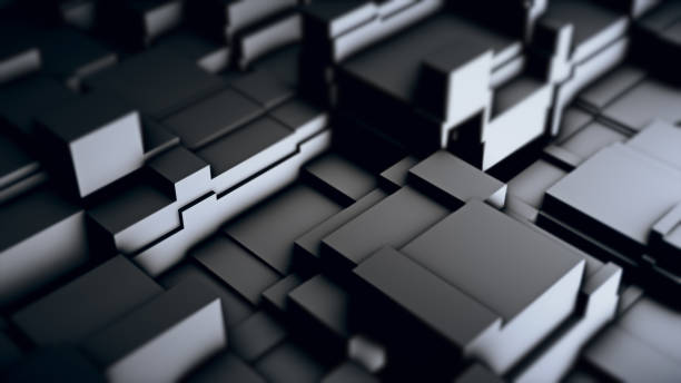 istock Abstract background of moving metal blocks 3d illustration 1028901248