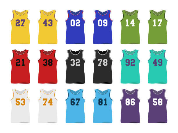 basketball sport-trikots - basketball trikot stock-grafiken, -clipart, -cartoons und -symbole