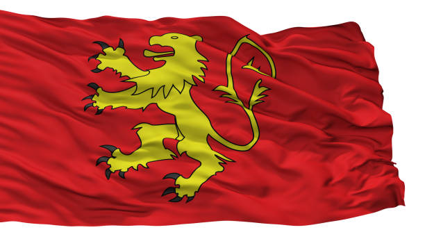 Valletta City Flag, Country Malta, Isolated On White Background, 3D Rendering