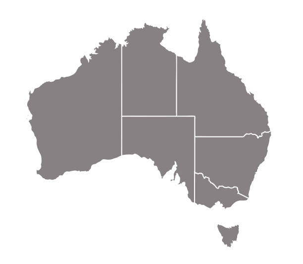 Australia vector map Australia vector map brisbane stock illustrations