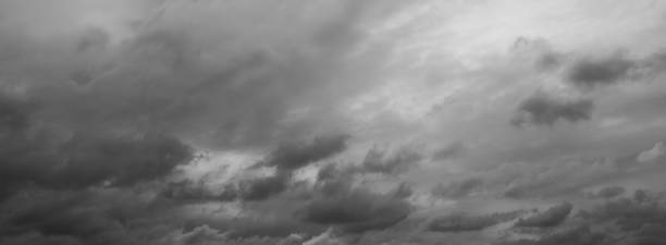 istock Grey overcast sky. Panorama of beautiful thunder clouds. 1028934490