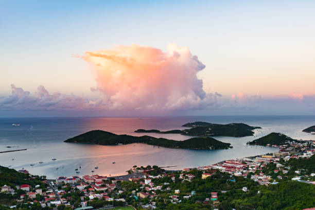 charlotte amalie sunrise - us virgin islands fotografías e imágenes de stock
