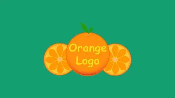 Vector illustration of Orange Logo with Yellow Text