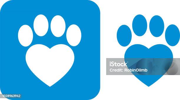 Blue Paw Print Icons Stock Illustration - Download Image Now - Dog, Paw, Paw Print