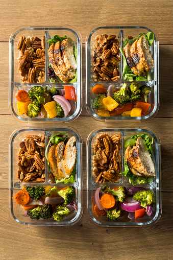 Homemade Keto Chicken Meal Prep with Veggies in a Container