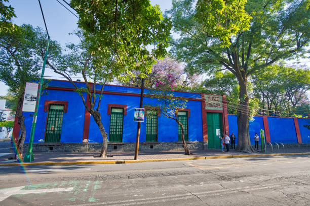 Frida Kahlo Museum Coyoacan, Mexico-20 April, 2018: Frida Kahlo Museum cuernavaca stock pictures, royalty-free photos & images