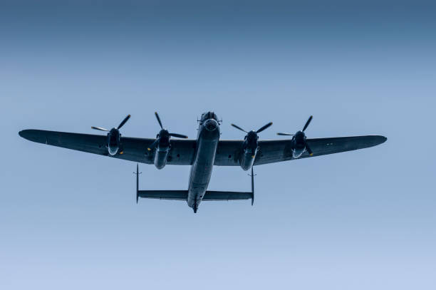 istock Avro Lancaster Bomber World War 2 Head on overhead 1028967268