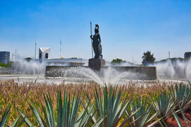 Gudalajara, Mexico-10 April, 2018: Landmark Minerva monument in Guadalajara historic center