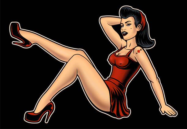 illustrations, cliparts, dessins animés et icônes de pin up fille - pin up