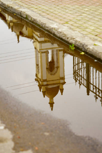 istock reflection of a church tower 1028989334