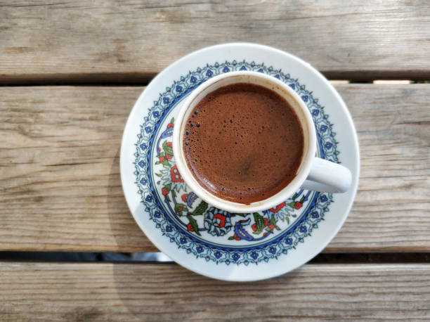 istock Turkish coffee on wood table 1028996226