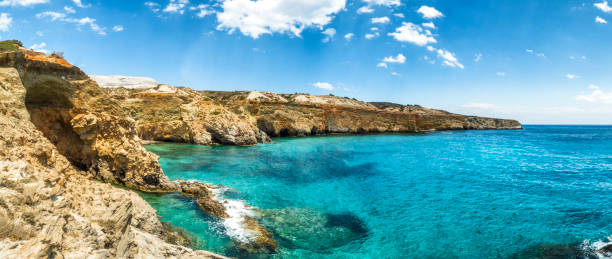 istock Tsigrado Beach with turquoise sea at Milos Island, Greece 1029000534