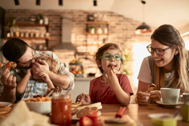 istock Family enjoying breakfast 1029042032