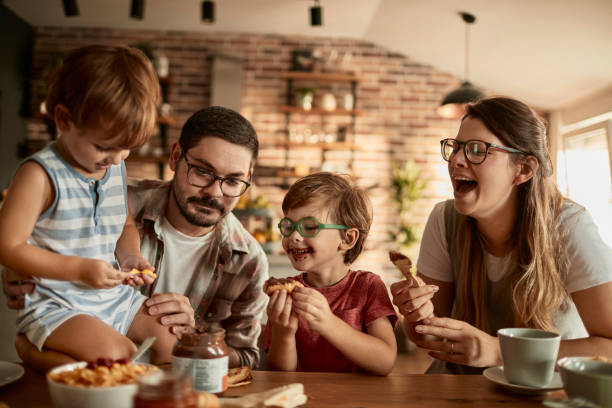 istock Family enjoying breakfast 1029044632