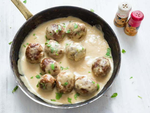 istock rustic swedish meatballs in a pan 1029054474