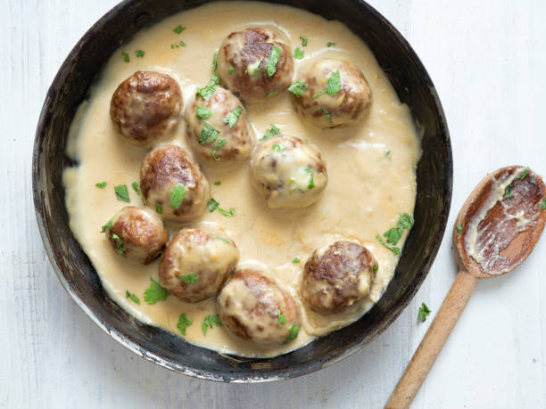 istock rustic swedish meatballs in a pan 1029054476