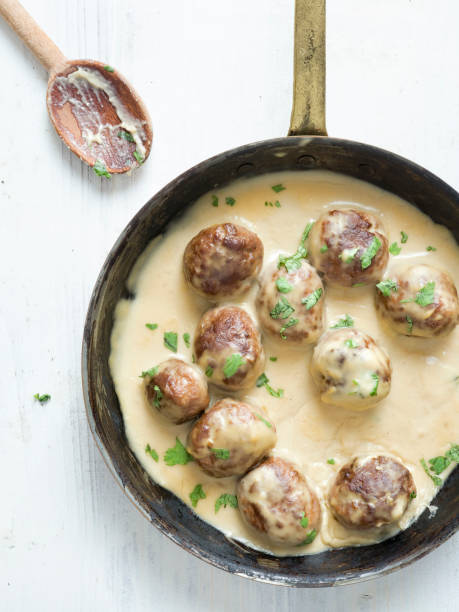 istock rustic swedish meatballs in a pan 1029054486