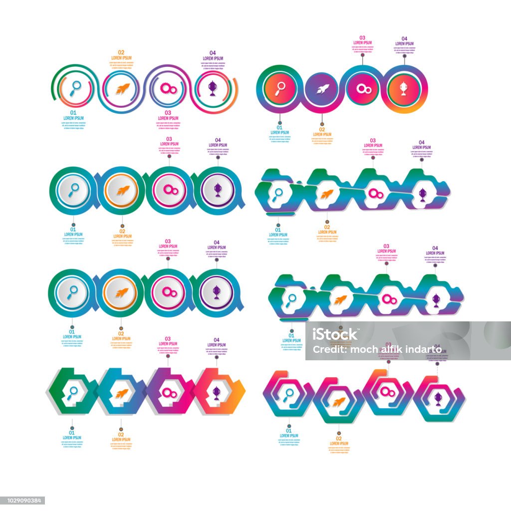 Collection Process Timeline Example Big Collection Timeline Infographic Element Template Vector Stock ...