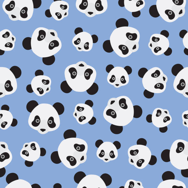 Seamless Panda Face Pattern Background Stock Illustration - Download Image  Now - Animal, Animal Body Part, Animal Head - iStock