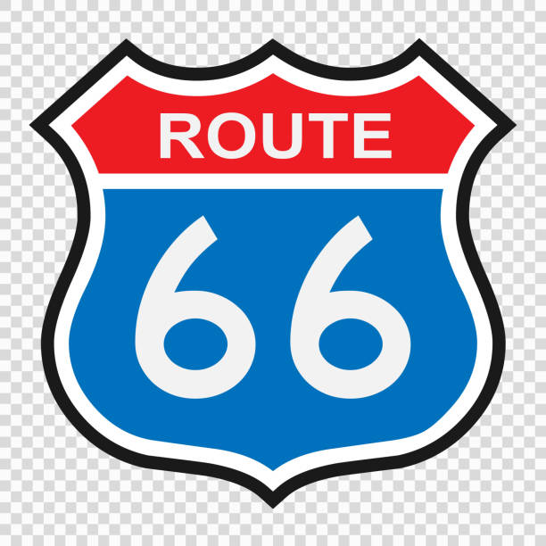 u.s. route 66 zeichen - mehrspurige strecke stock-grafiken, -clipart, -cartoons und -symbole