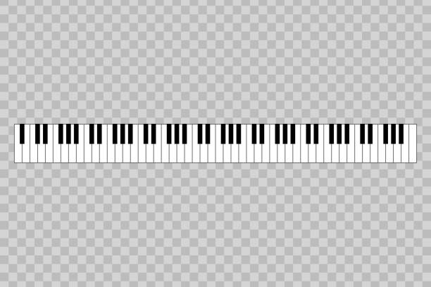 88-키와 피아노 - piano key piano musical instrument music stock illustrations