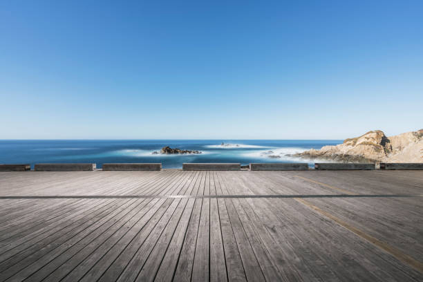 istock empty deck against sea and sky,California 1029131360
