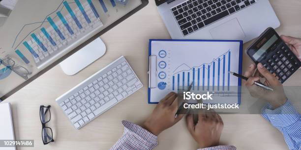 Teamwork Reports Accounting Concept Analyzing Financial Stock Photo - Download Image Now