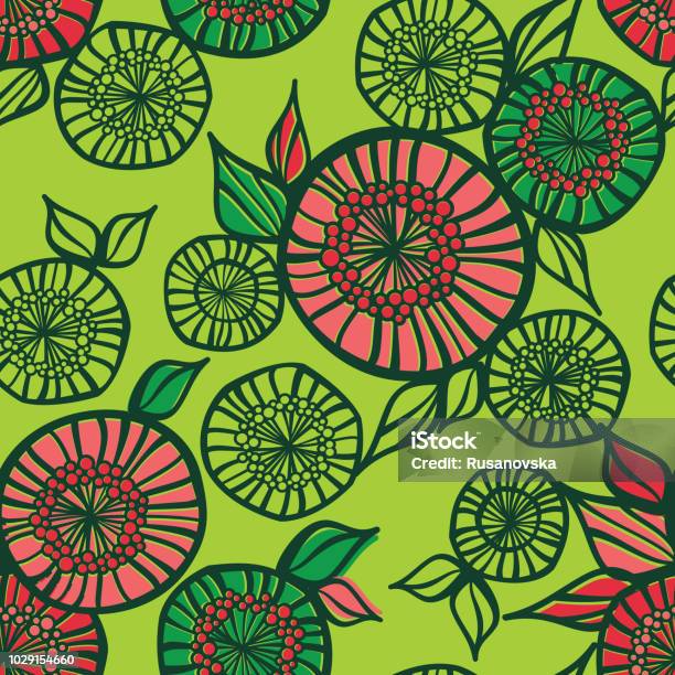 Abstract Floral Seamless Pattern Stock Illustration - Download Image Now - Chrysanthemum, Abstract, Abstract Backgrounds