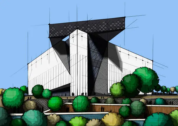 Vector illustration of Colored architecture illustration