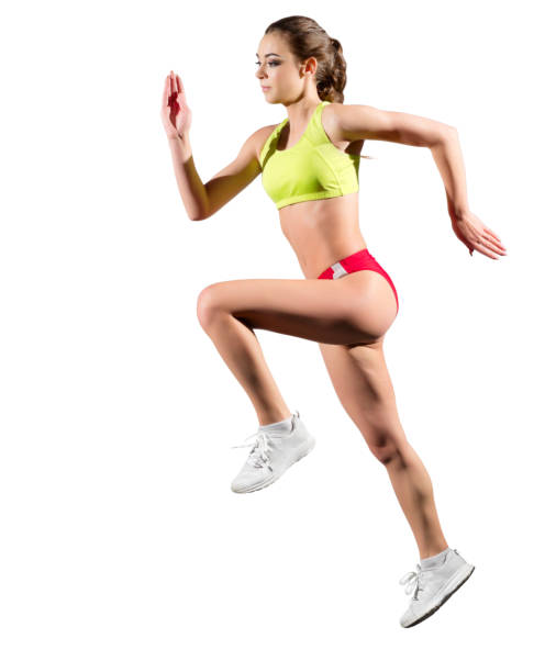 istock Young girl runner isolated 1029167418
