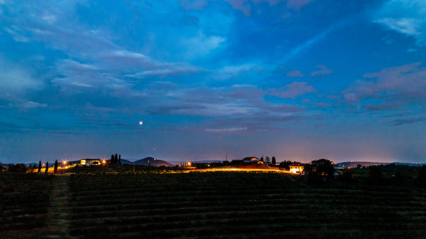 istock Evening in the vineyard of Rosazzo during a moon eclipse 1029173416