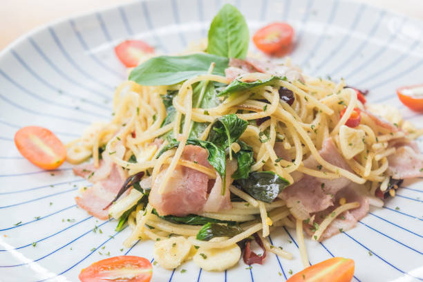 istock Spaghetti strap with ham