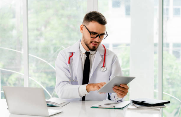 istock Doctor working on tablet computer in the hospital. 1029179276