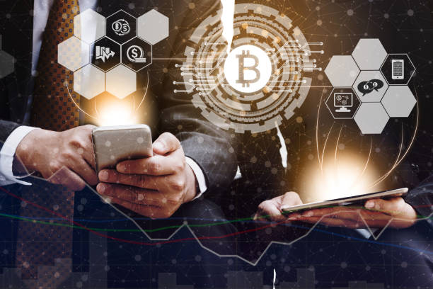 Bitcoin BTC and Cryptocurrency Trading Concept stock photo