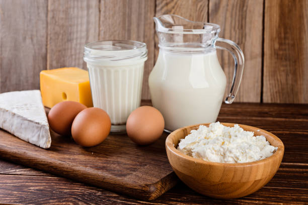 istock Delicious dairy products on the table 1029182508