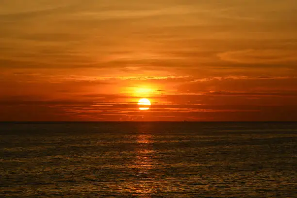 Amazing Sunset Scene Over Thailand Ocean