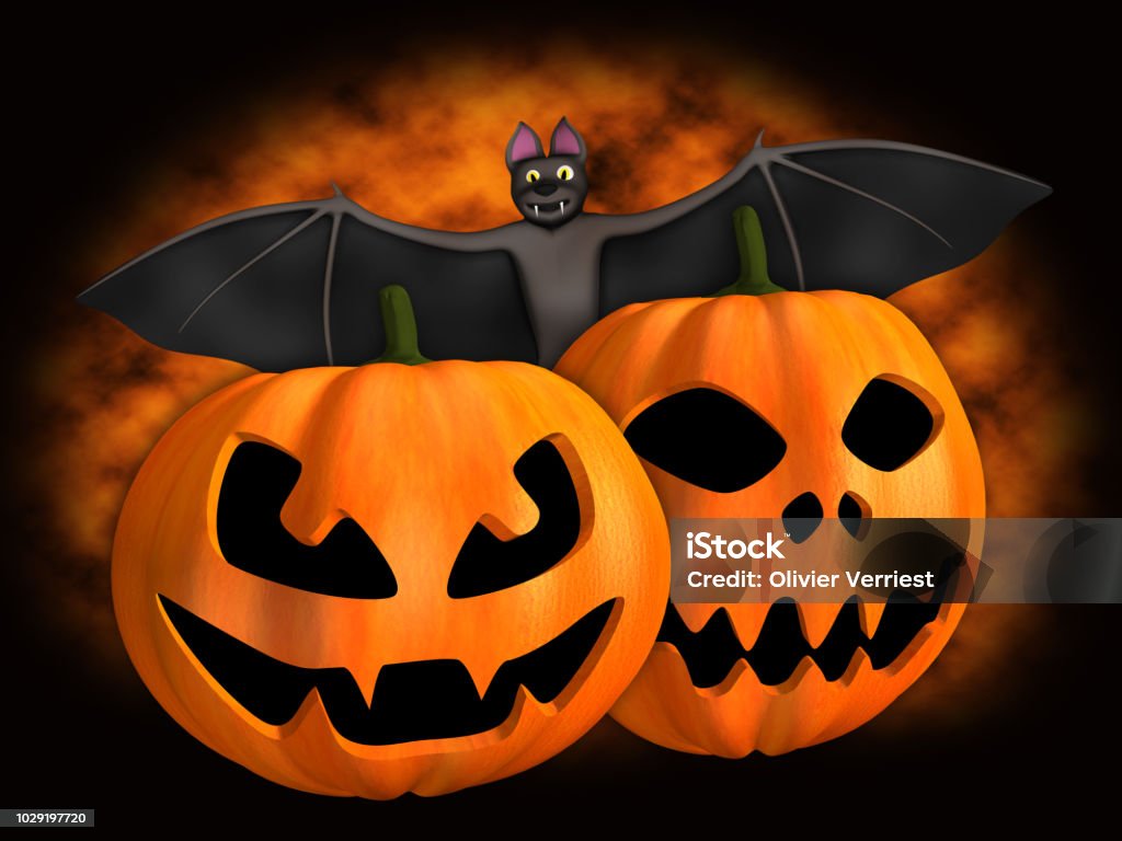 Halloween Pumpkin Bat Jack O Lantern Stock Photo - Download Image Now -  Animal Body Part, Animal Eye, Autumn - iStock