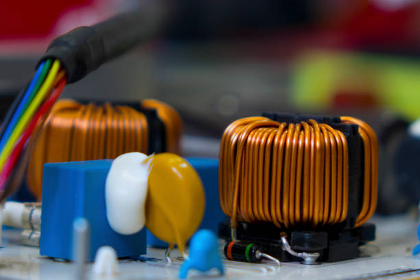 istock Closeup of electrical copper transformer 1029198430