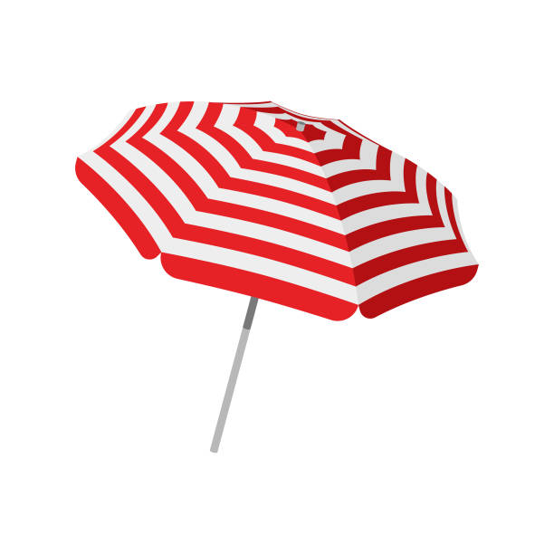 Parasol Beach Umbrella This illustrated beach umbrella would make an ideal design element for your summer design project. The illustrator 10 vector file can be coloured and customized to suit your needs and scaled infinitely without any loss of quality. sunshade stock illustrations