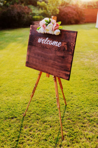 istock Wooden board with welcome sign. 1029200890