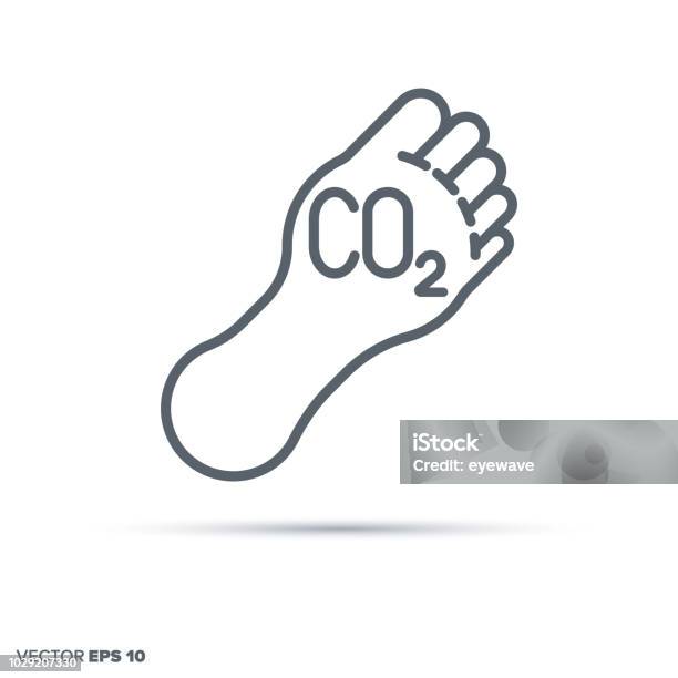 Carbon Footprint Vector Line Icon Stock Illustration - Download Image Now - Carbon Footprint, Icon Symbol, Footprint