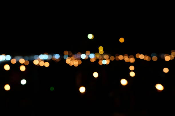 istock Abstract Defocused Lights, Bokeh on Black Background 1029214846