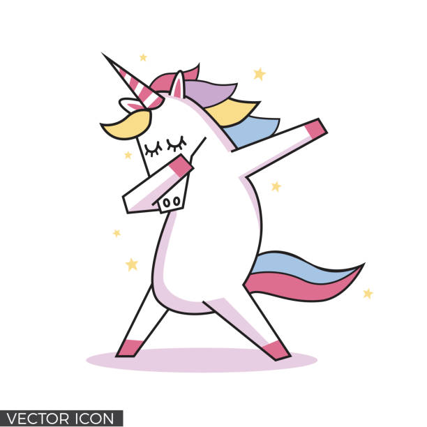 Dabbing Unicorn Unicorn doing dab dance dab dance stock illustrations